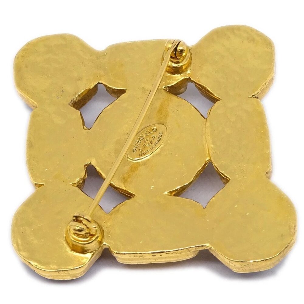 Chanel Stone Brooch Pin Gold 97A 191200 - Picture 3 of 4